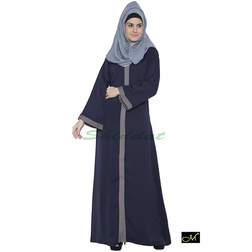 Front open abaya- Blue